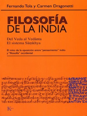 cover image of Filosofía de la india
